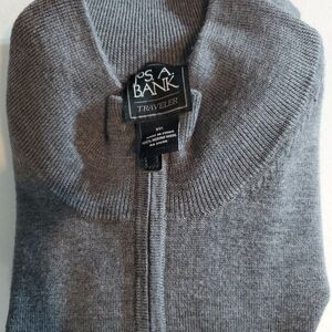 Jos. A. Bank Wool Men's Zip-Up Sweater in Charcoal XXL